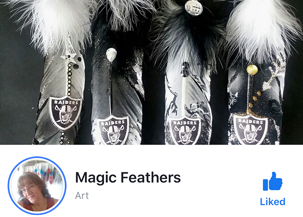 Facebook page for business called Magic Feathers 