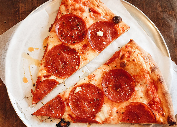 Pepperoni pizza slices