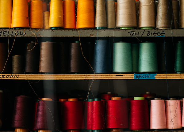 Spools of colorful thread