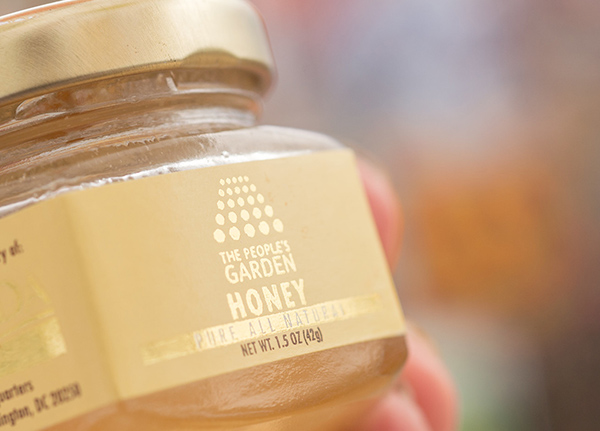 A jar of honey with nice packaging