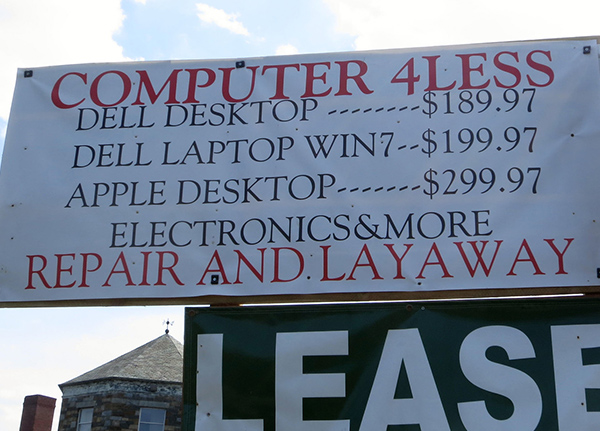 Sign with Computer 4Less business and product prices
