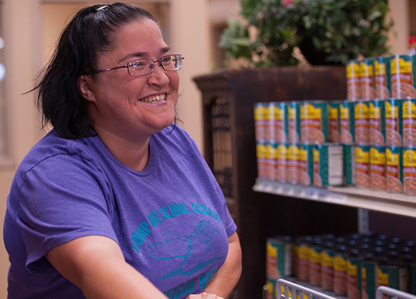 Woman shopping in a supermarket