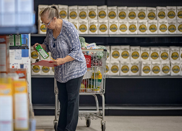 Woman grocery shopping
