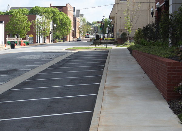 Empty parking spaces