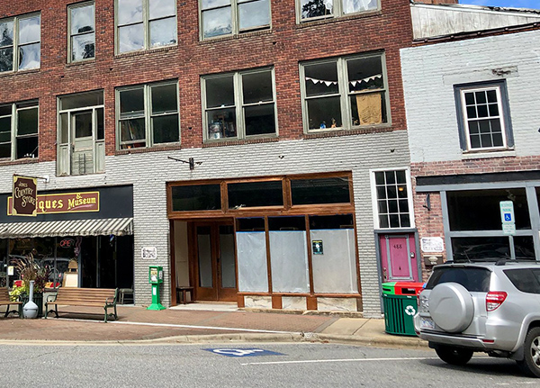 Empty storefront in downtown building