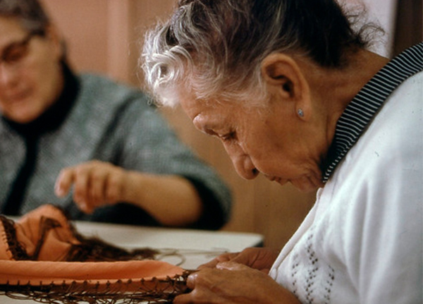 Woman sewing